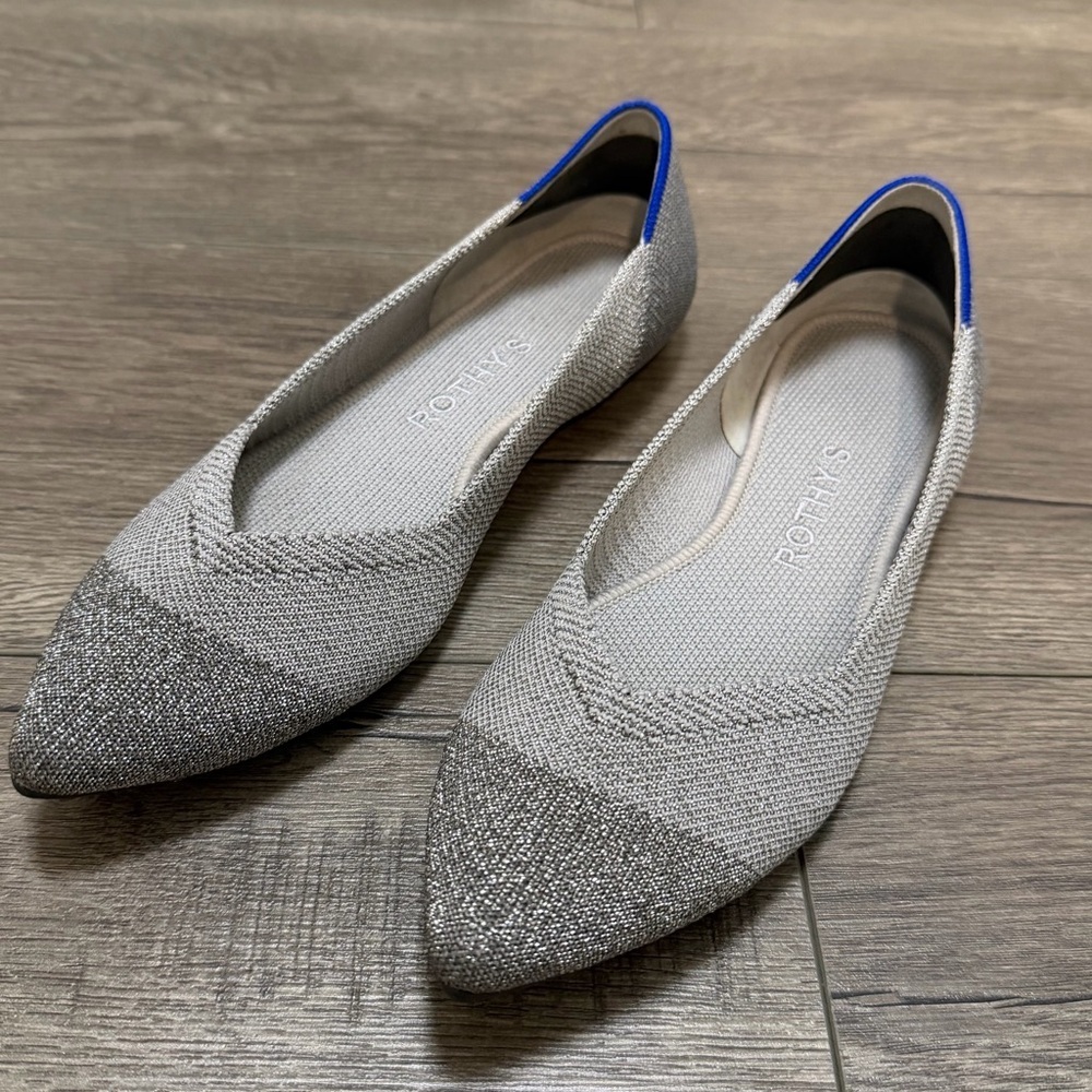 Rothy’s The Point Silver Metallic Women’s Size 6